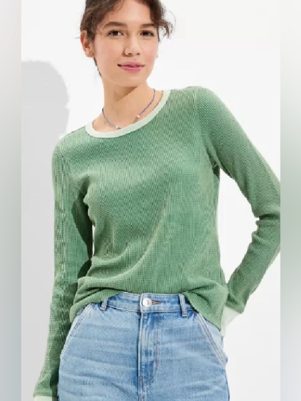 American Eagle Outfitters AE Graphic Waffle Layering Tee